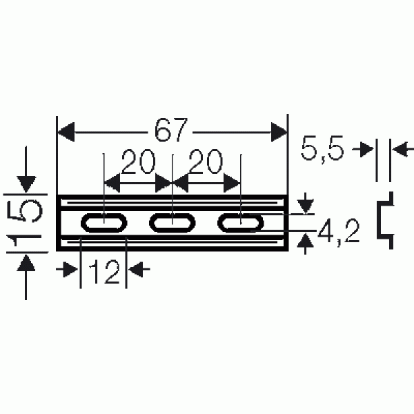 Дин рейка 35 мм чертеж