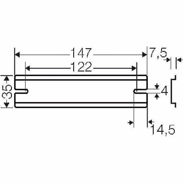 Дин рейка 35 мм чертеж