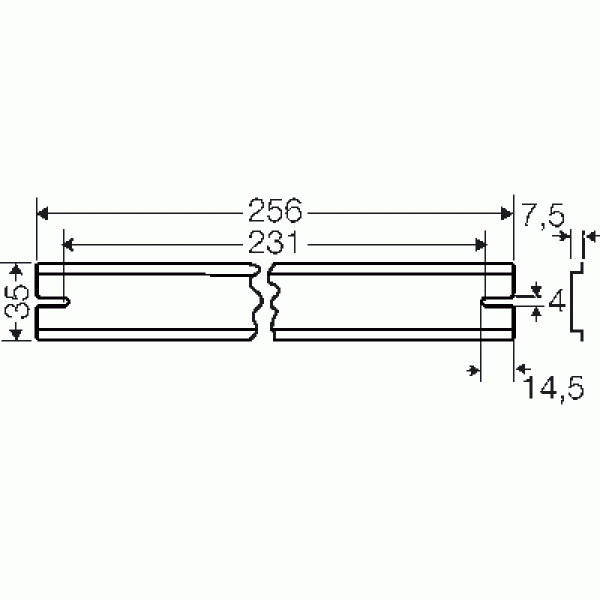 Дин рейка 35 мм чертеж