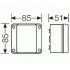 DN 2000 Коробка распределительная пустая 85х85х51 IP55/IP65 серая c мембранами 