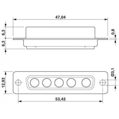 Держатель контактов D-SUB - VS-25-BU-DSUB-5P - 1689983