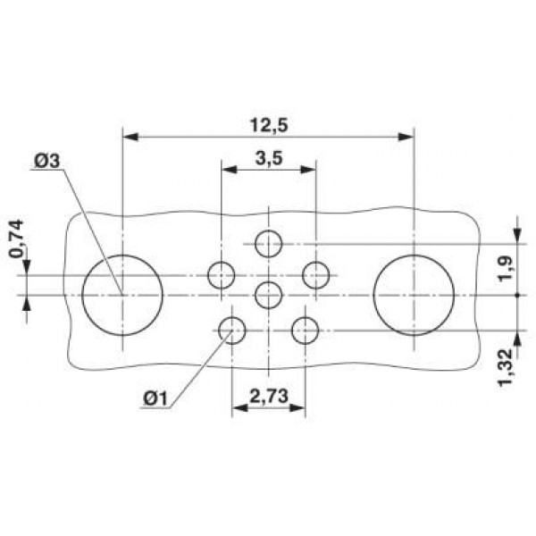 Схема расположения отверстий. Phoenix contact разъем SACC-M 8fs-6con чертеж. Схема отверстий крепления среднего ряда т5. Схема 8fs9634. Шаблон для выреза дырок смесителя.