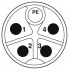 Встраиваемые разъемы - SACC-CI-M12MSK-4PE-L180 THR R - 1420830