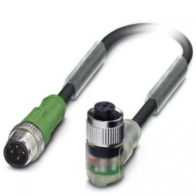 Кабель для датчика / исполнительного элемента - SAC-4P-M12MS/0,6-PVC/M12FR-3L - 1415623