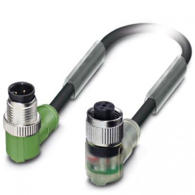 Кабель для датчика / исполнительного элемента - SAC-4P-M12MR/3,0-PVC/M12FR-3L - 1415650