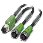 Кабель для датчика / исполнительного элемента - SAC-3P-M12Y/2X0,3-PUR/M12FS B - 1668959