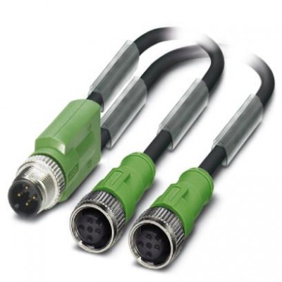 Кабель для датчика / исполнительного элемента - SAC-3P-M12Y/2X1,5-PUR/M12FS B - 1668975