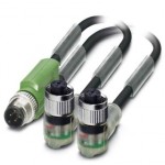 Кабель для датчика / исполнительного элемента - SAC-3P-M12Y/2X0,3-PUR/M12FR2LB - 1669039