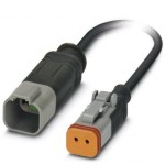 Кабель для датчика / исполнительного элемента - SAC-2P-DTMS/ 0,3-PUR/DTFS - 1414991