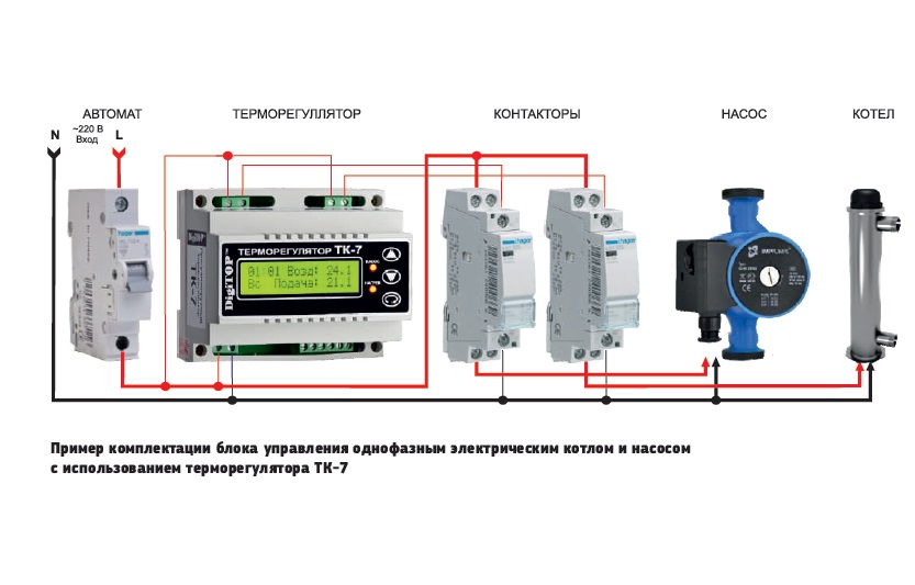 Схема подключения терморегуляторов 2