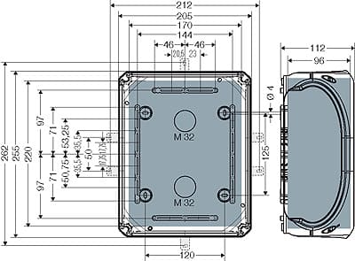 DK 2500 G Коробка клеммная, схема с размерами 2